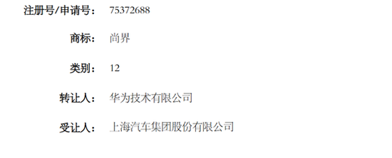 佳禾资本 华为向上汽集团转让“尚界”商标